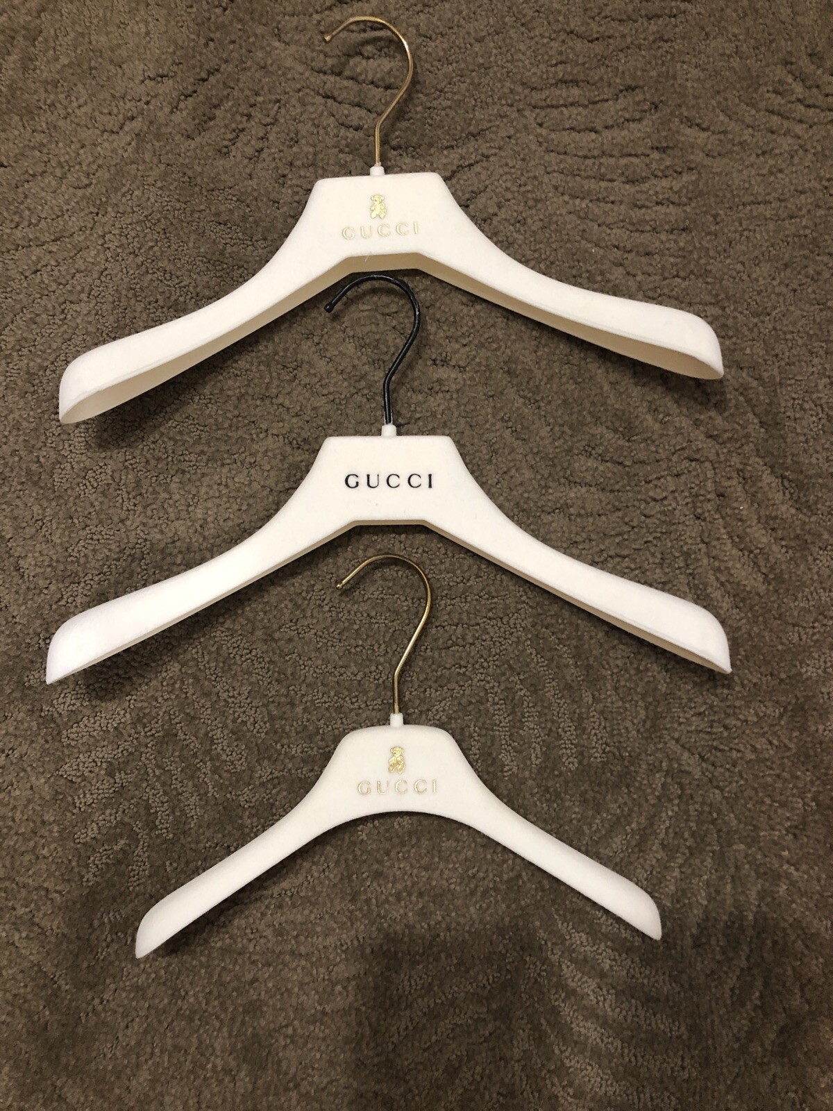 GUCCI KIDS 0-16 ASSORT FELT  DRESS / SHIRT DESIGNER FELT HANGERS ITALY 3 pcs