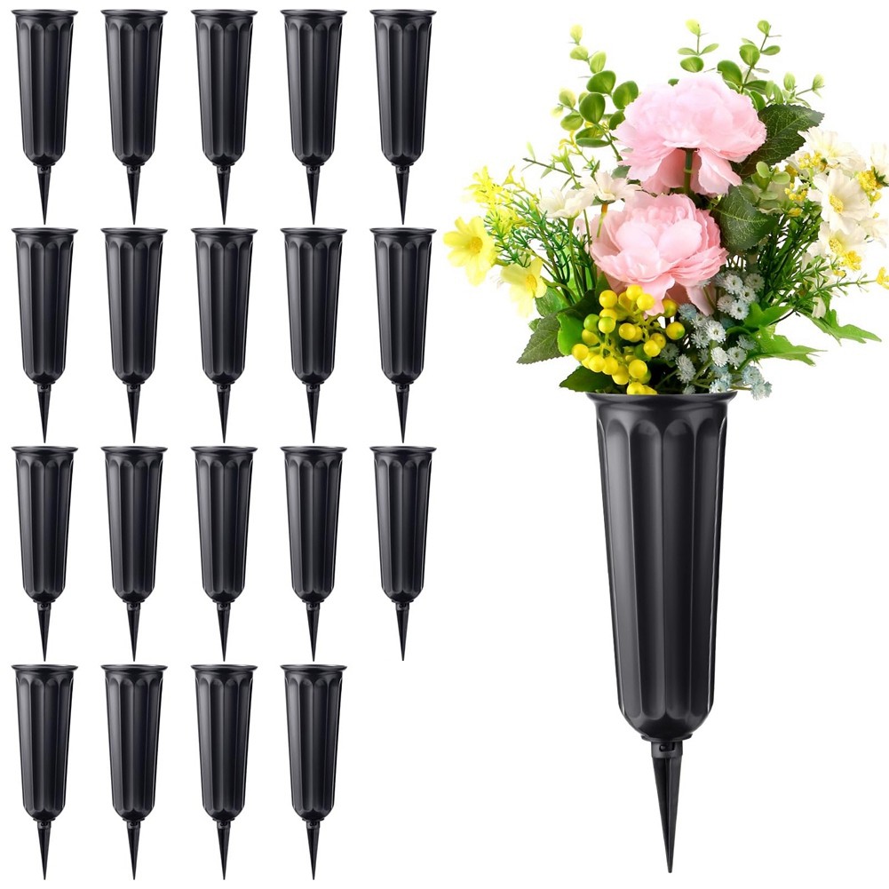 Grave Decorations for Cemetery, Memorial Floral Vases 20 Pack B8Z15607