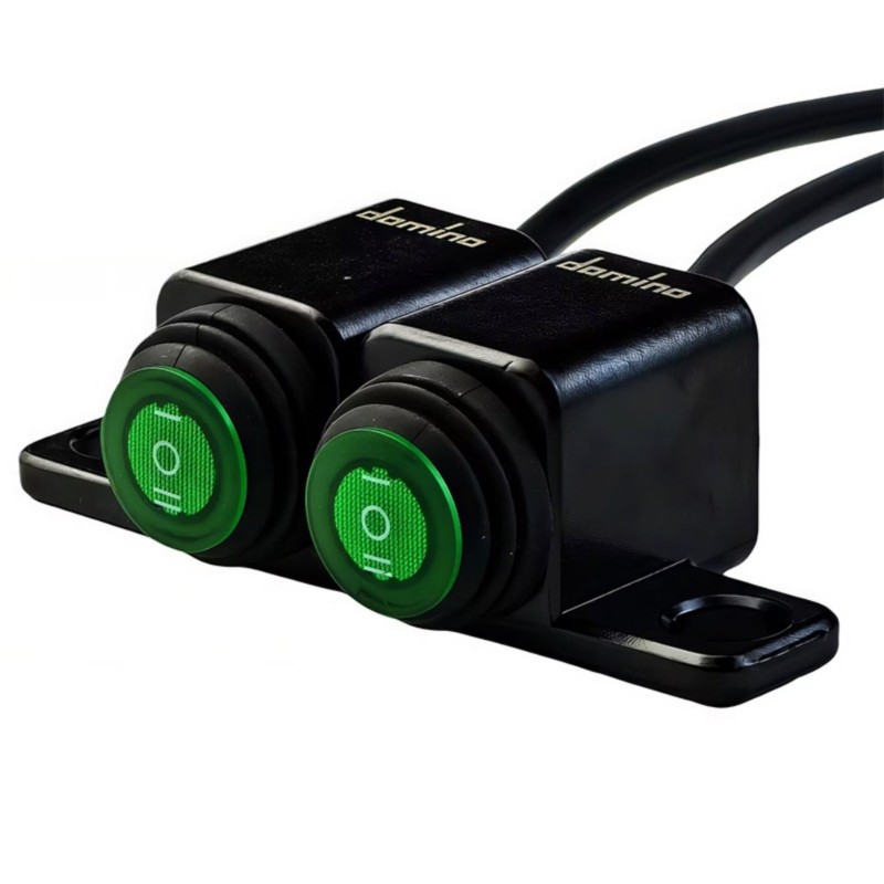 Waterproof Motorcycle Toggle Switches 3 Function Green Button For Motorcycle