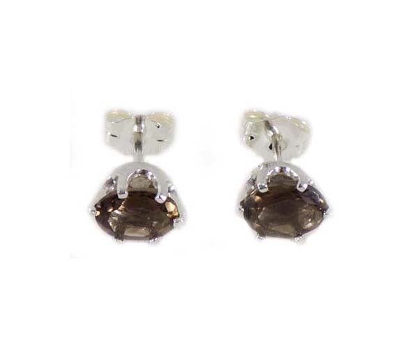 19thC Antique 1½ct Cairngorm Smoky Quartz Earrings: Scotland Celtic National Gem