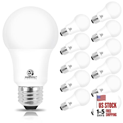 Energetic A19 LED Dimmable Light Bulbs, 100 Watt Equivalent 3000k Warm White
