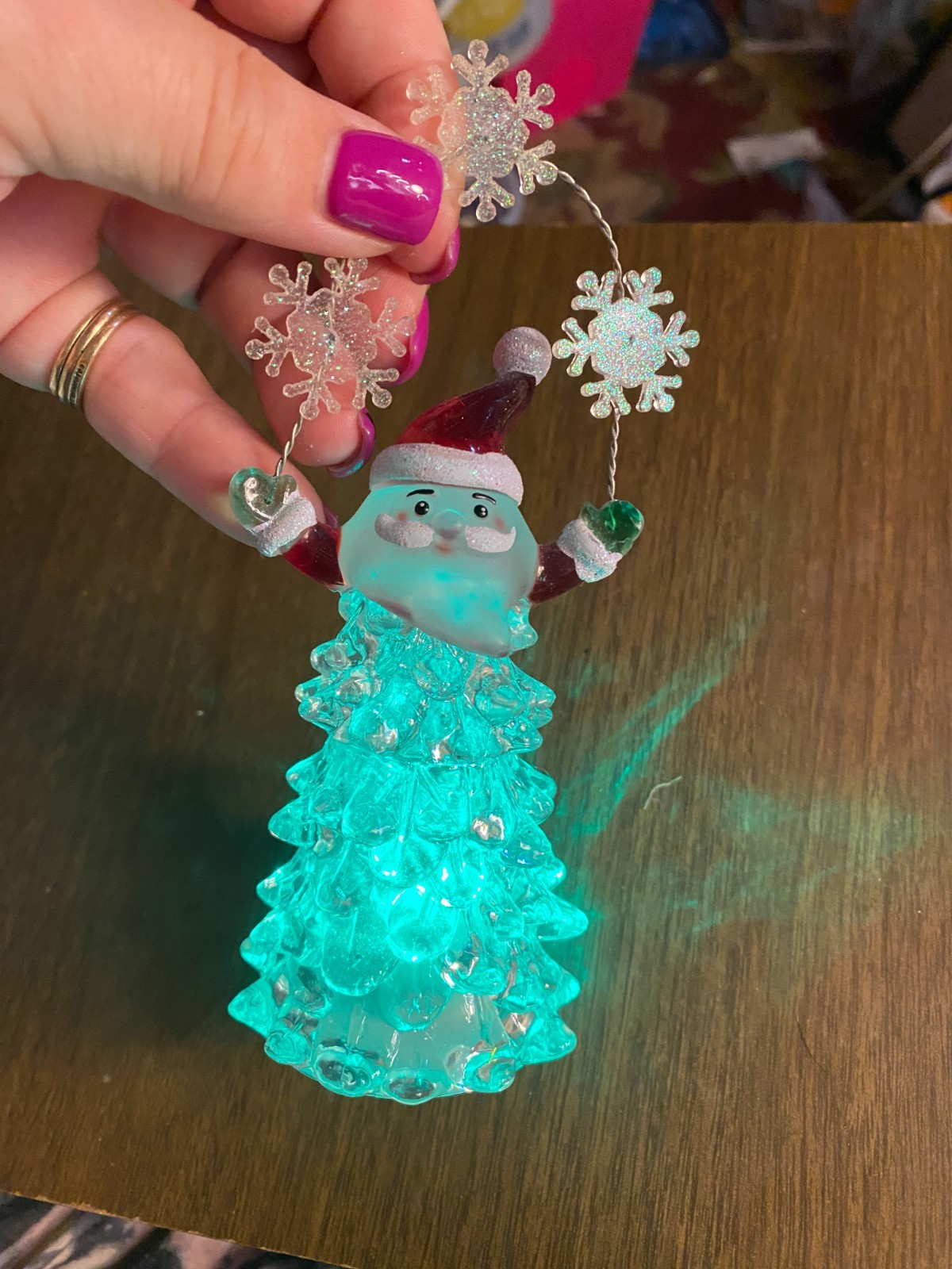 Acrylic Lighted Snowman Christmas Ornament Figurine 6"