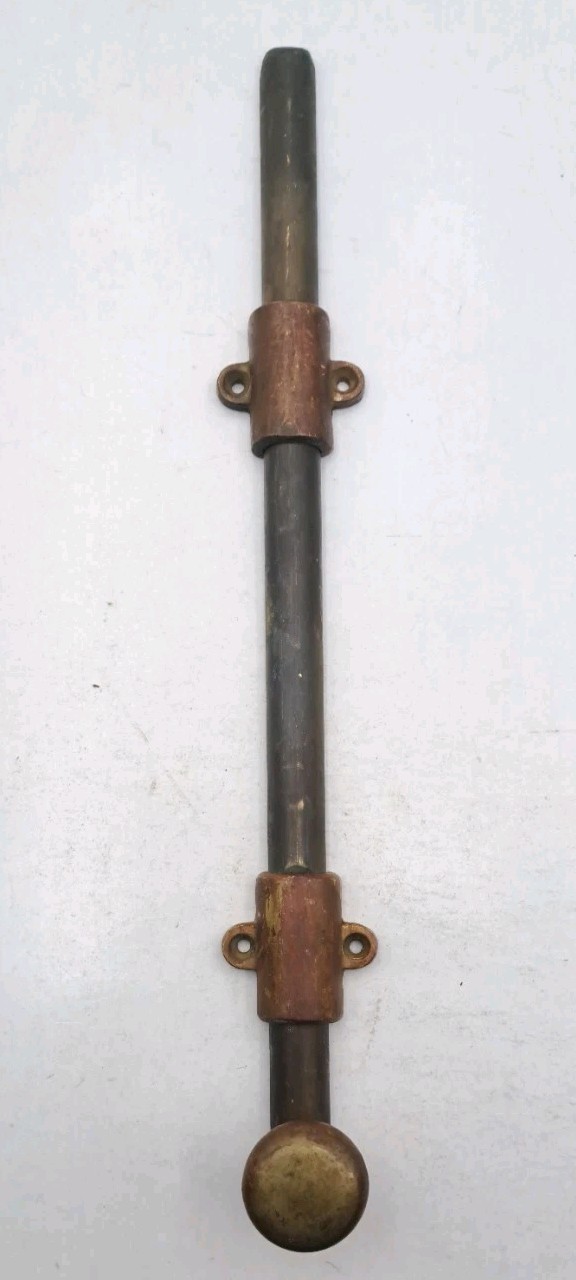 Antique Sliding Surface Bolt Door Lock Vintage Cast Brass Door Hardware 