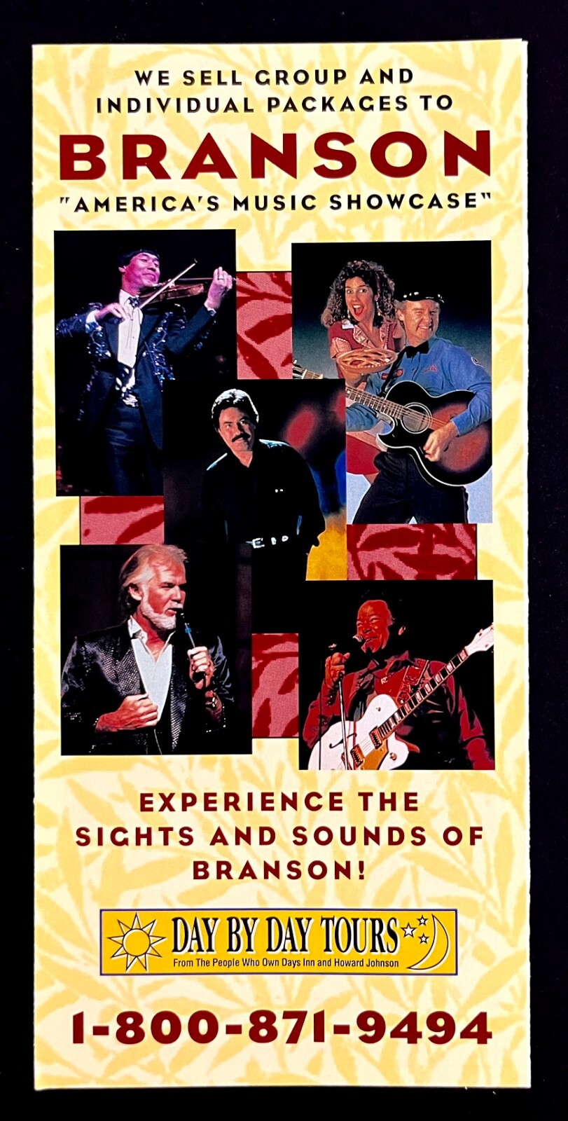 1990s Branson MO America's Music Showcase Day By Day Tours VTG Travel Brochure