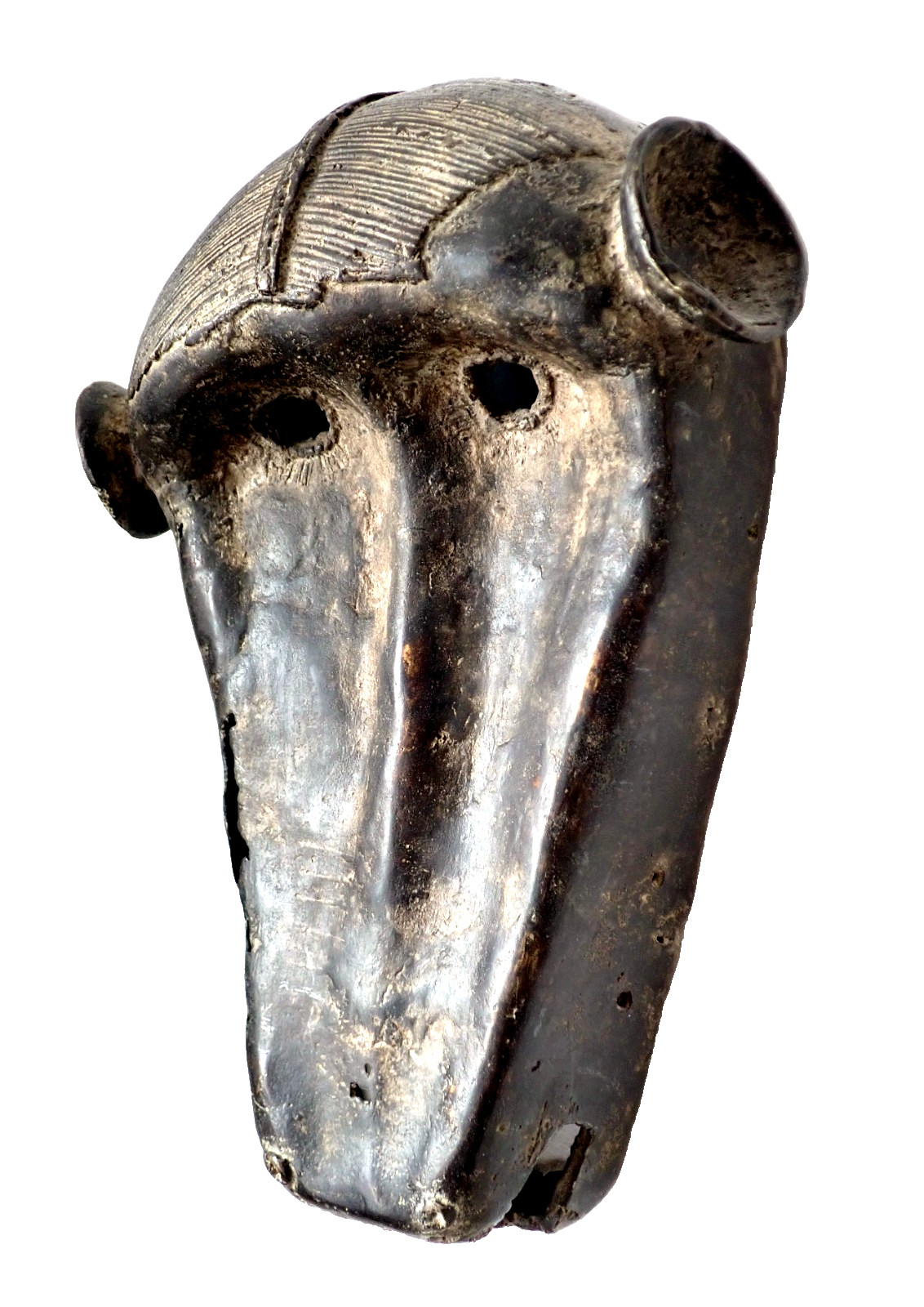 Bamana Zoomorphic Mask Monkey Bronze Old Tribal Art  Mali West Africa Antique