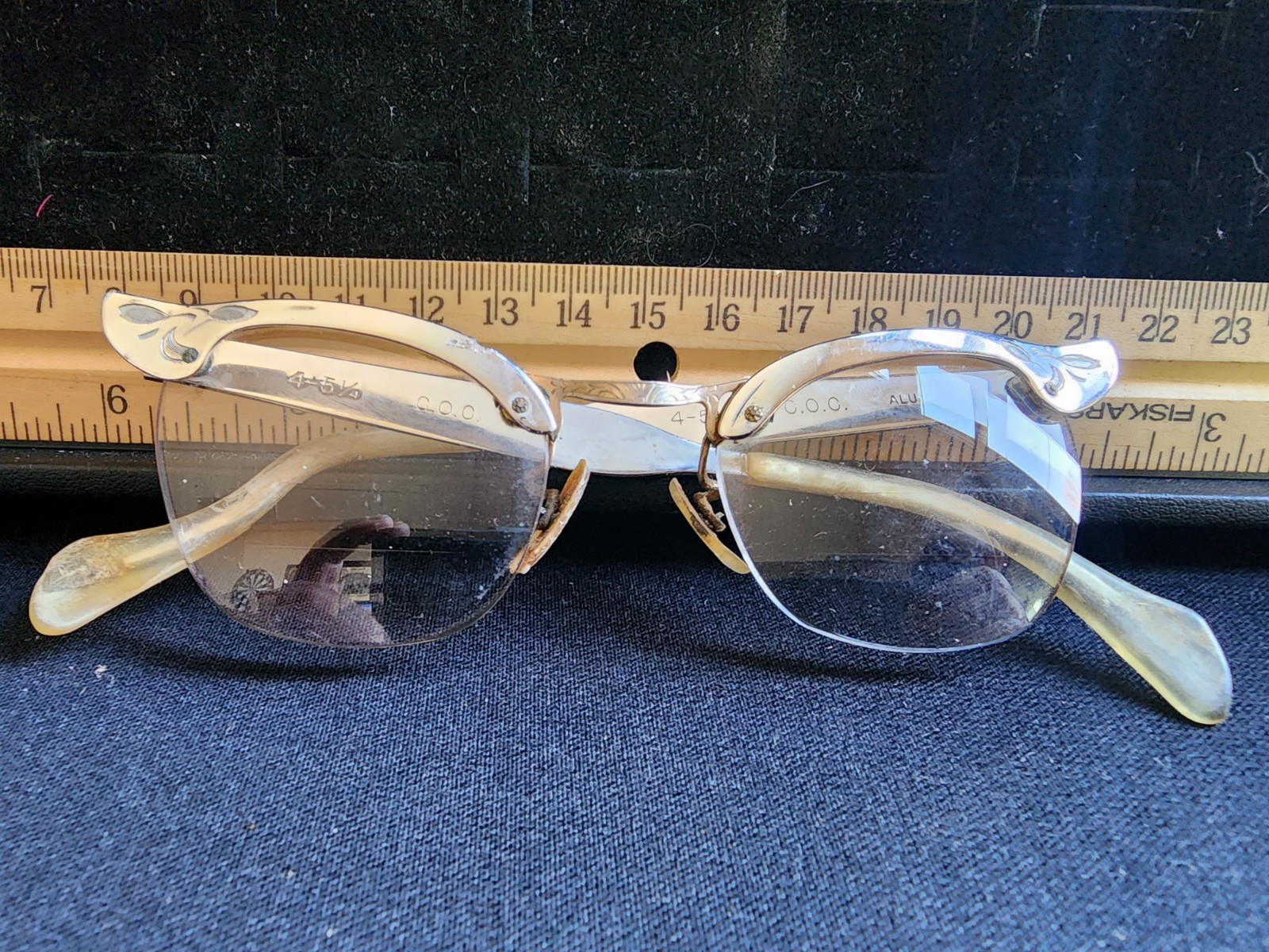 Vintage 60's Original Cat Eye Glasses Decorative Frame Glass Lens #3