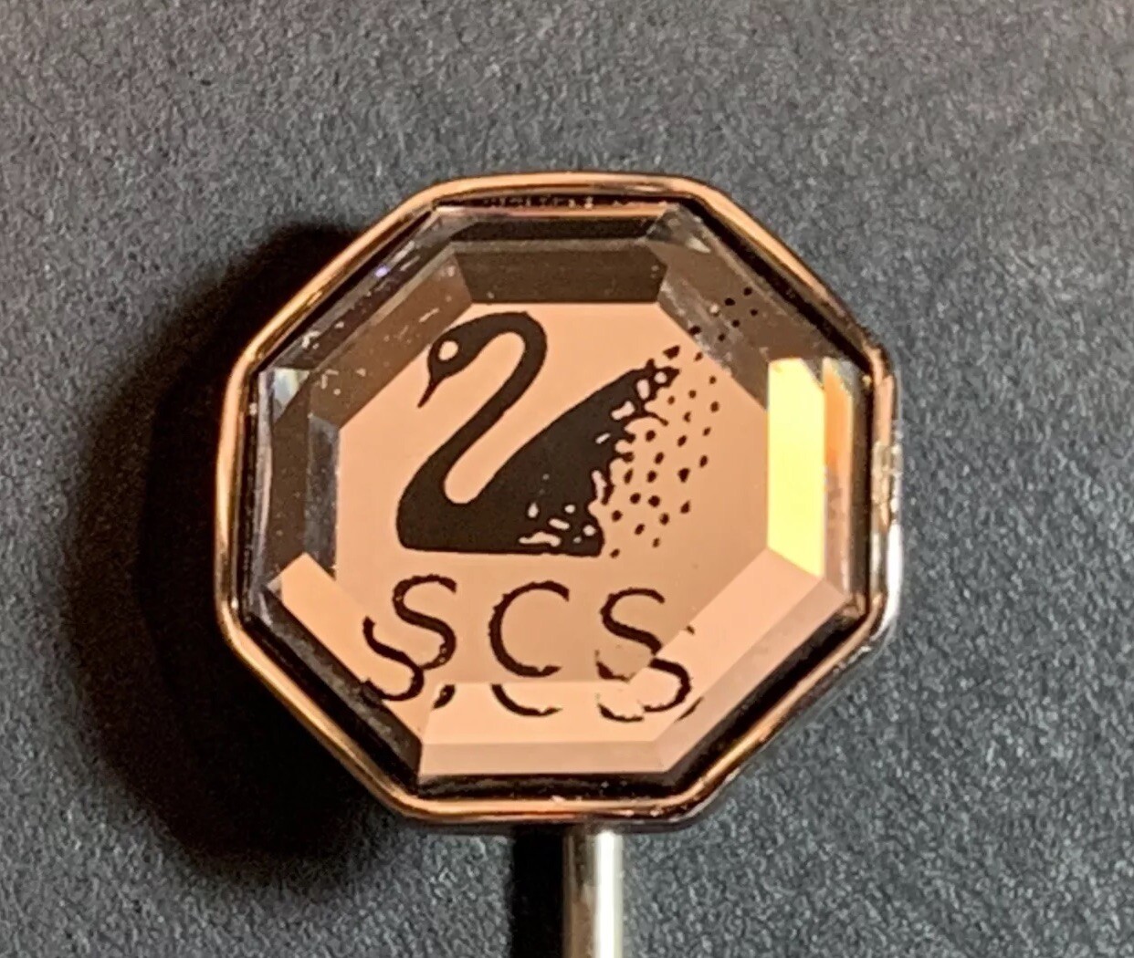 Swarovski Black Swan Crystal Brooch Stick Pin