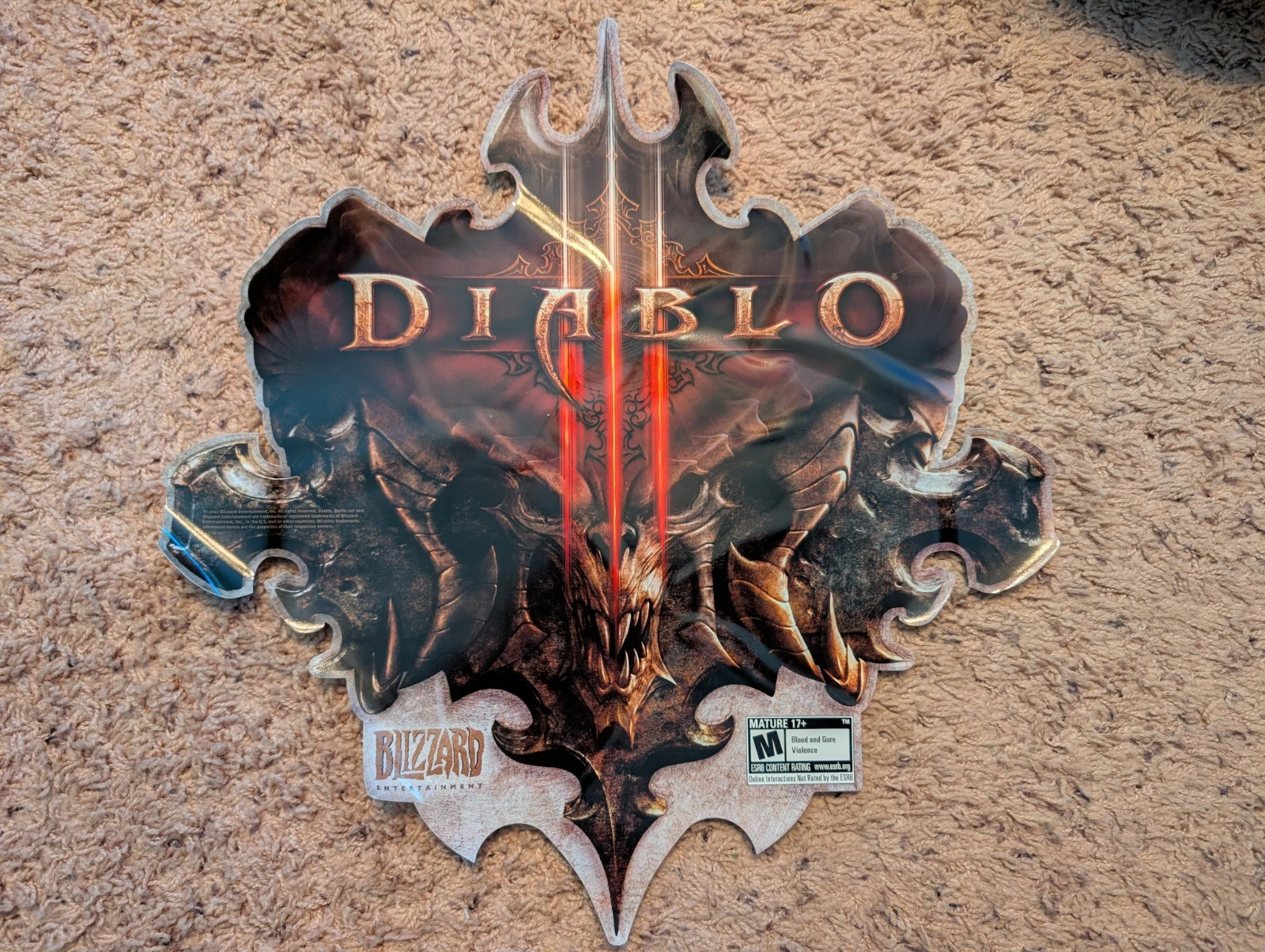 Diablo III 3 2012 Blizzard Promo Large Window Cling Sticker - Rare, New & Unused