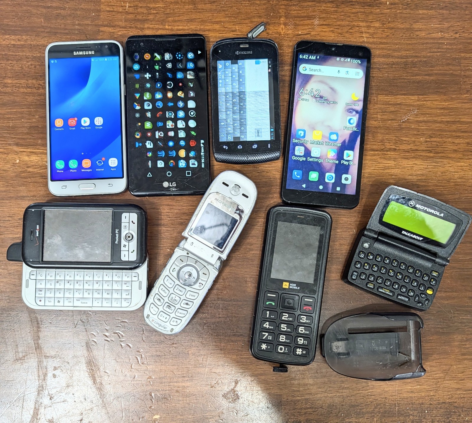 Vintage & Modern Cell Phone Lot - Motorola T900, AGM M7, HTC PC - Parts/Repair