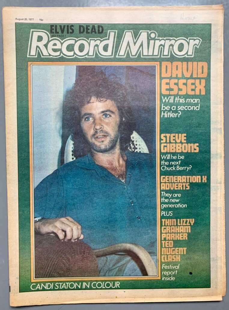 UK Magazine ELVIS PRESLEY DEAD Record Mirror DAVID ESSEX August 20 1977