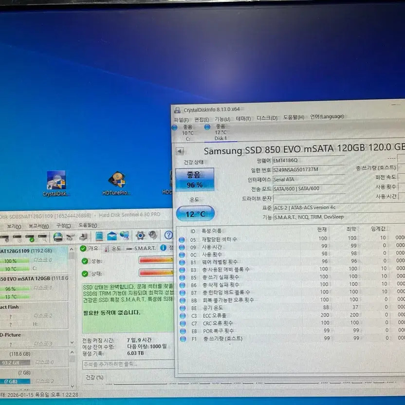 Samsung 850 EVO mSATA 120GB SSD, Tested, Compatible with mSATA Devices