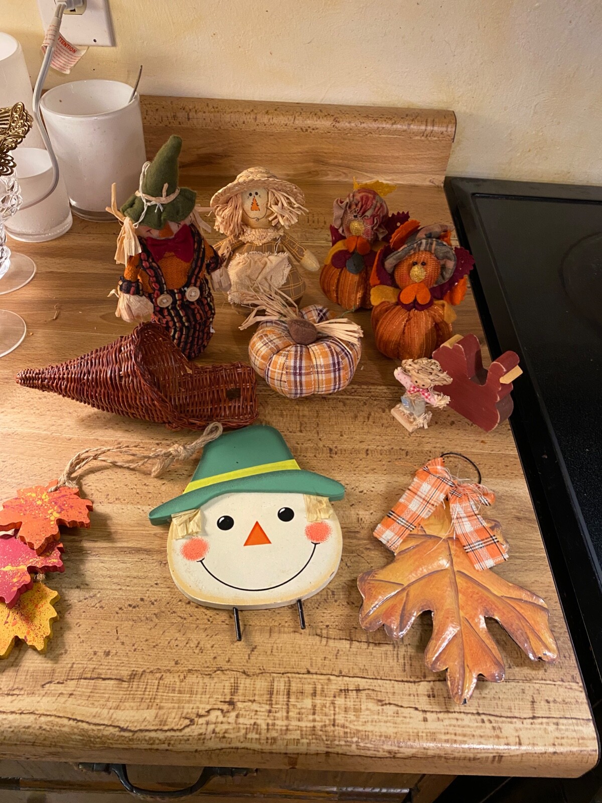 11 Vintage Thanksgiving FALL Decorations Pumpkins Turkey Decor various sizes