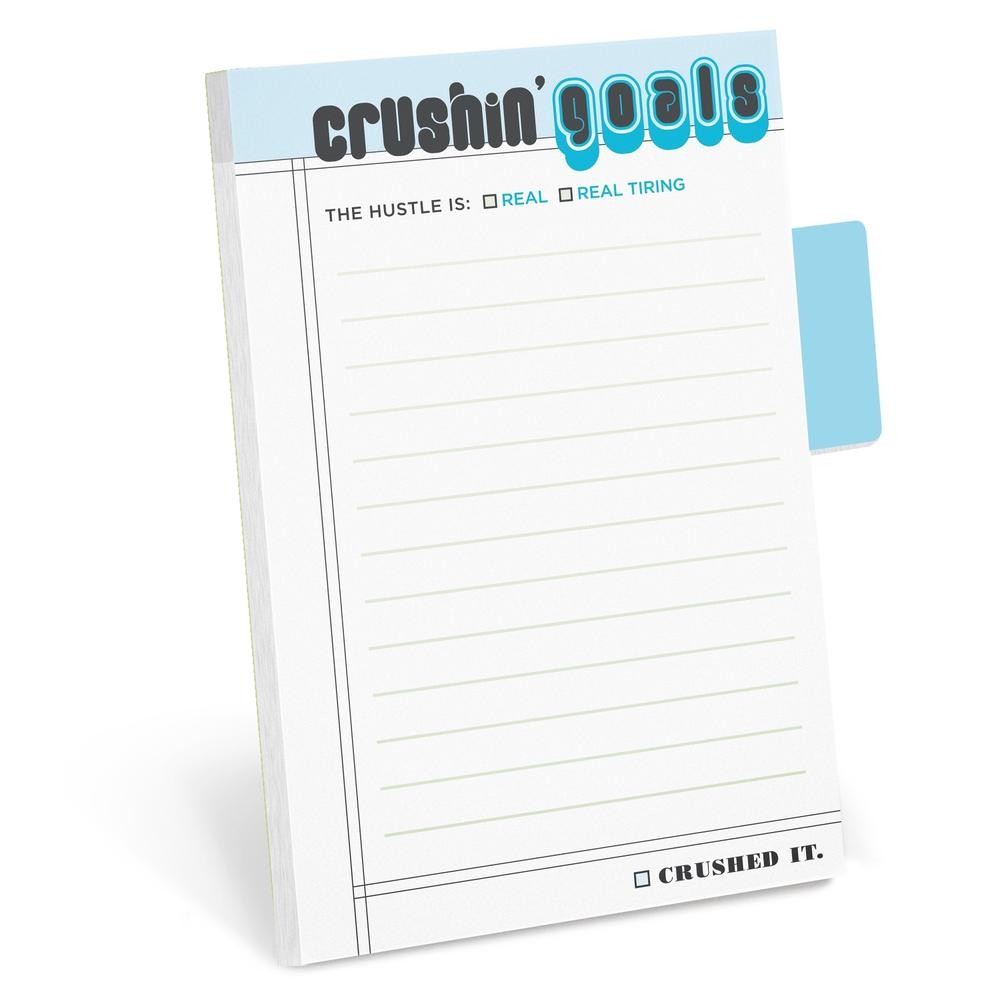 Knock Knock Crushin Goals Sticky Note with Tabs Pad