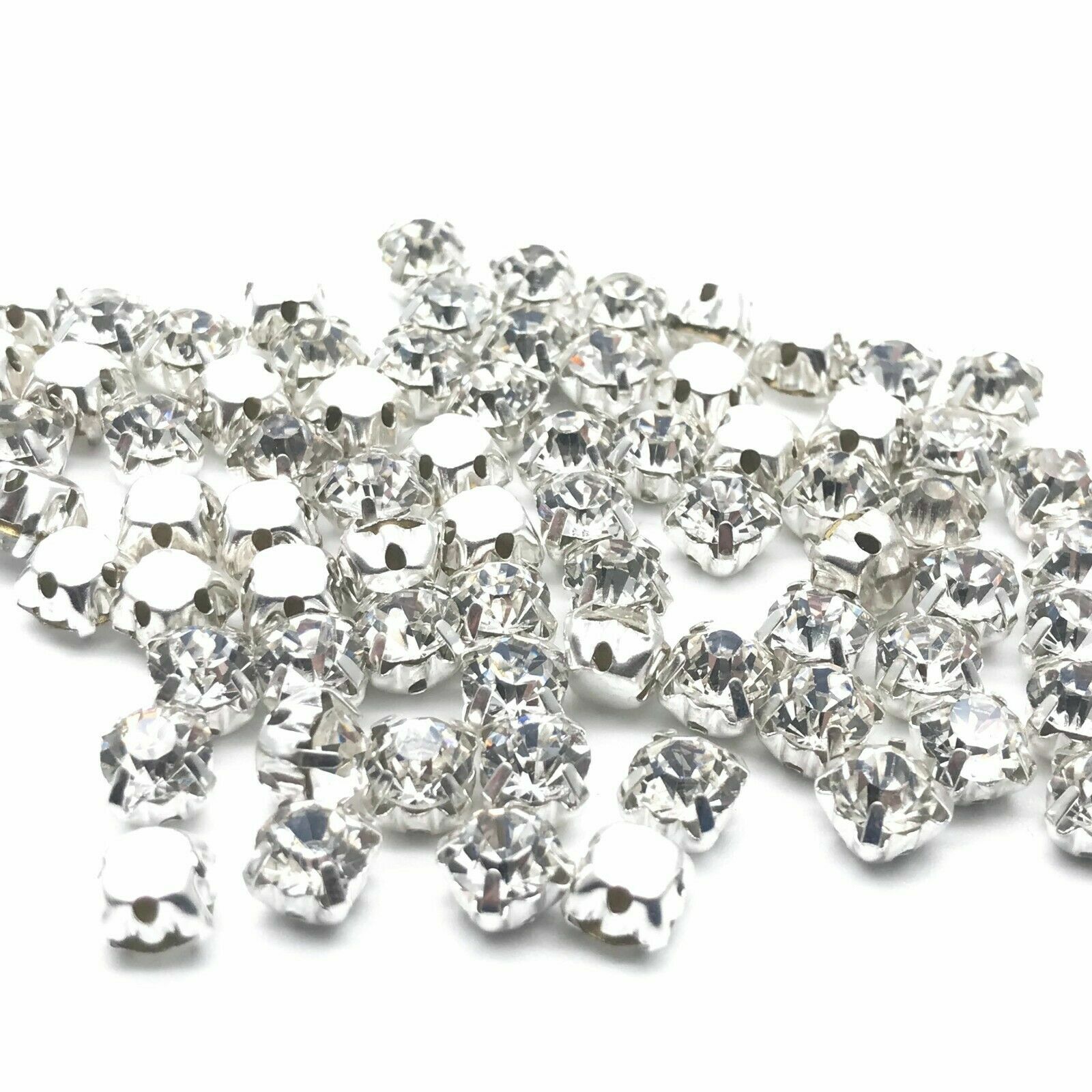 AAA Glass Sew on Clear Diamante Rhinestone Crystal Studs 500pcs x SS12 3.5mm