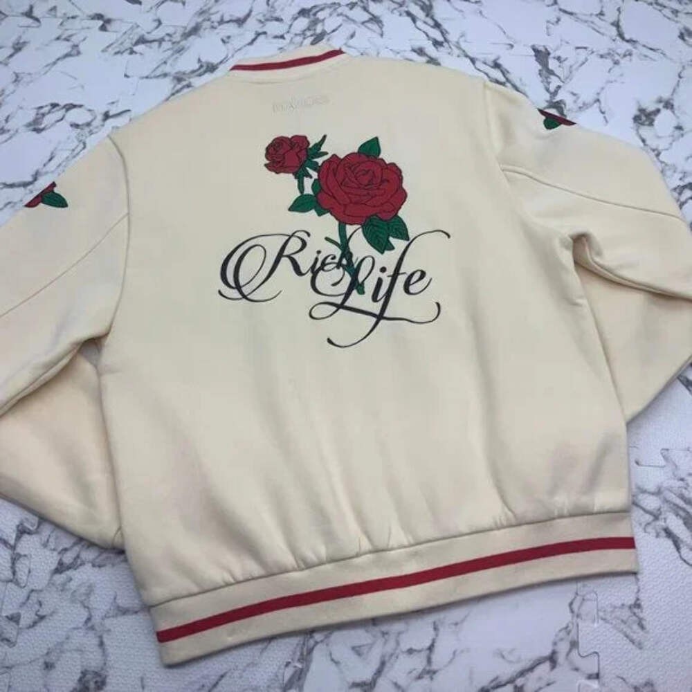 Men's Makobi Ivory | Red Rich Life Full Zip Jacket NWT