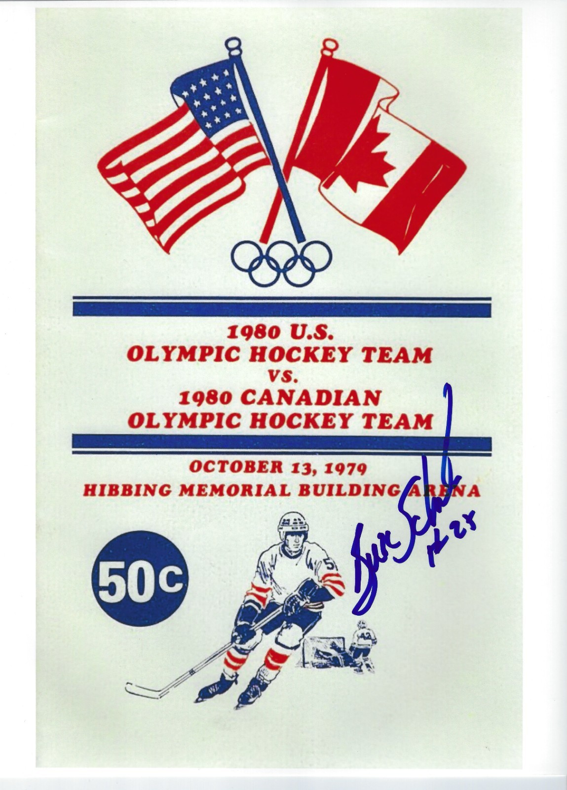 BUZZ SCHNEIDER Signed 8.5 x 11 Photo Signed REPRINT Hockey USA Olympics