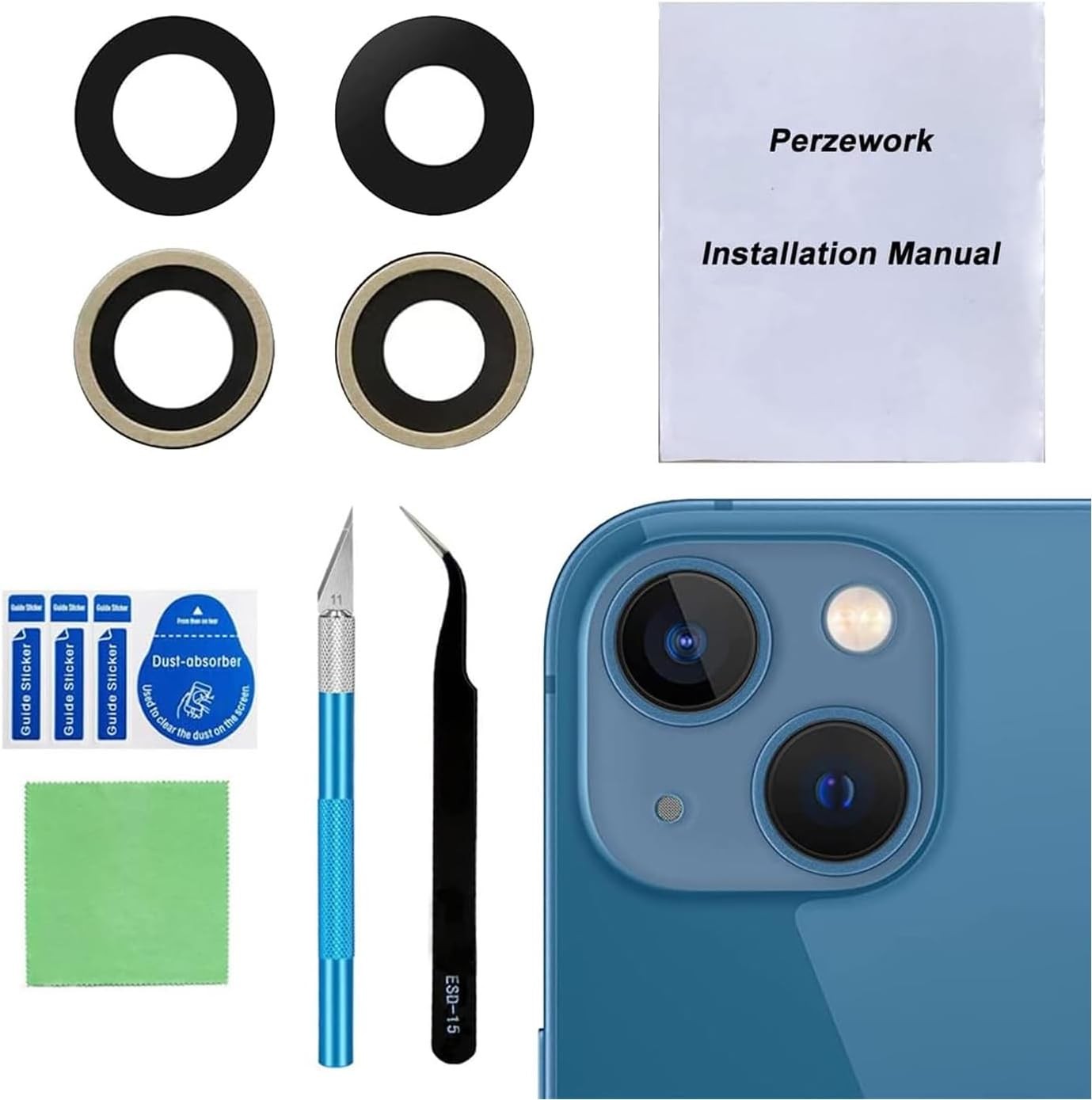 Rear Back Camera Glass Lens Replacement for iPhone 13 and iPhone 13 mini