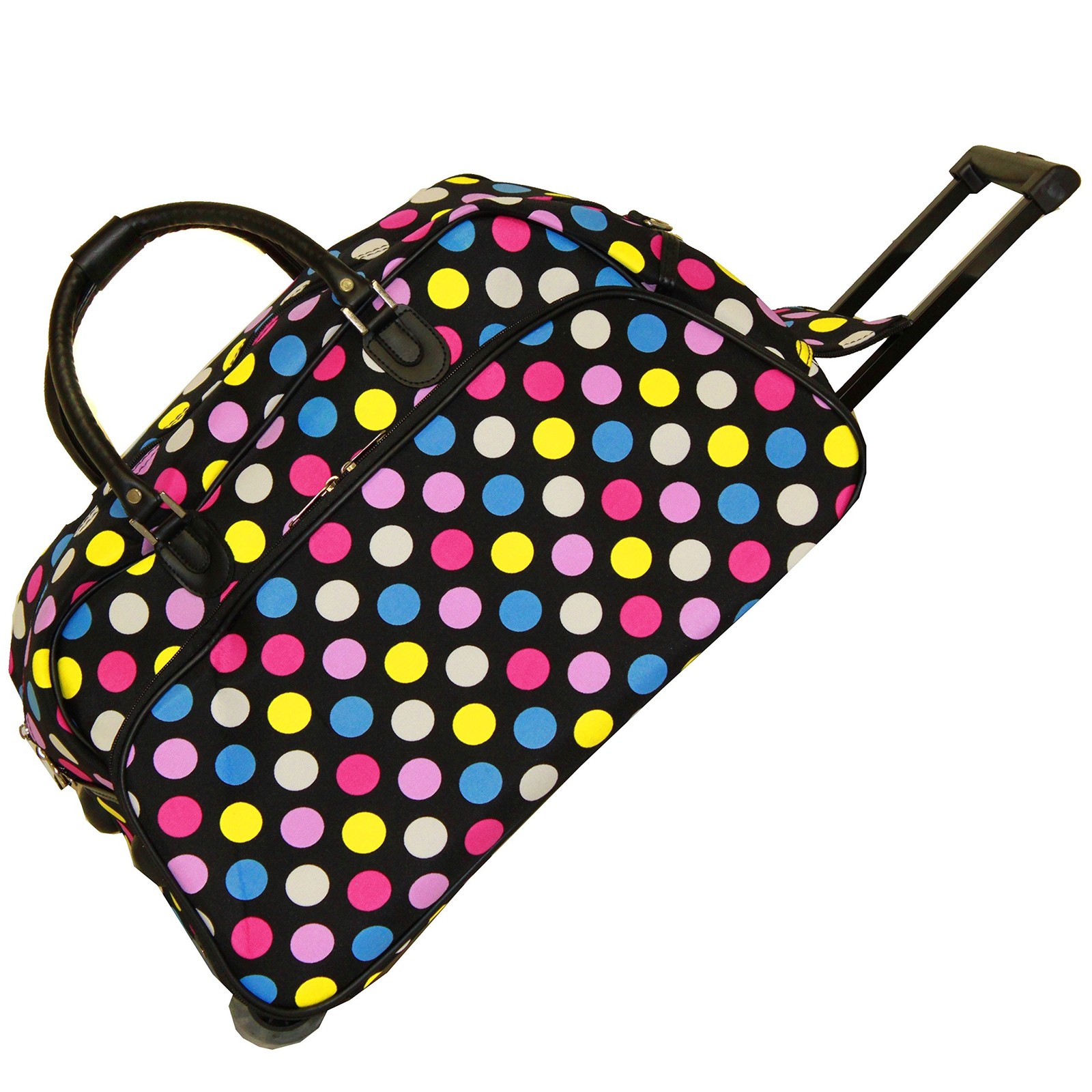 World Traveler 21-Inch Carry-On Rolling Duffel Bag, Multi Dot II