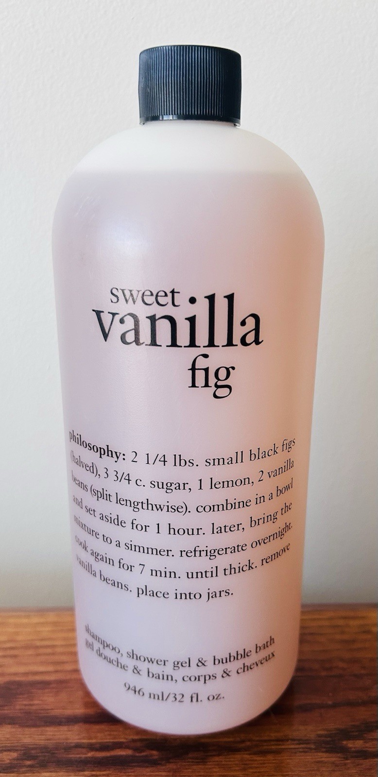 Philosophy Sweet Vanilla Fig Shampoo, Shower Gel & Bubble Bath 32 oz  Sealed