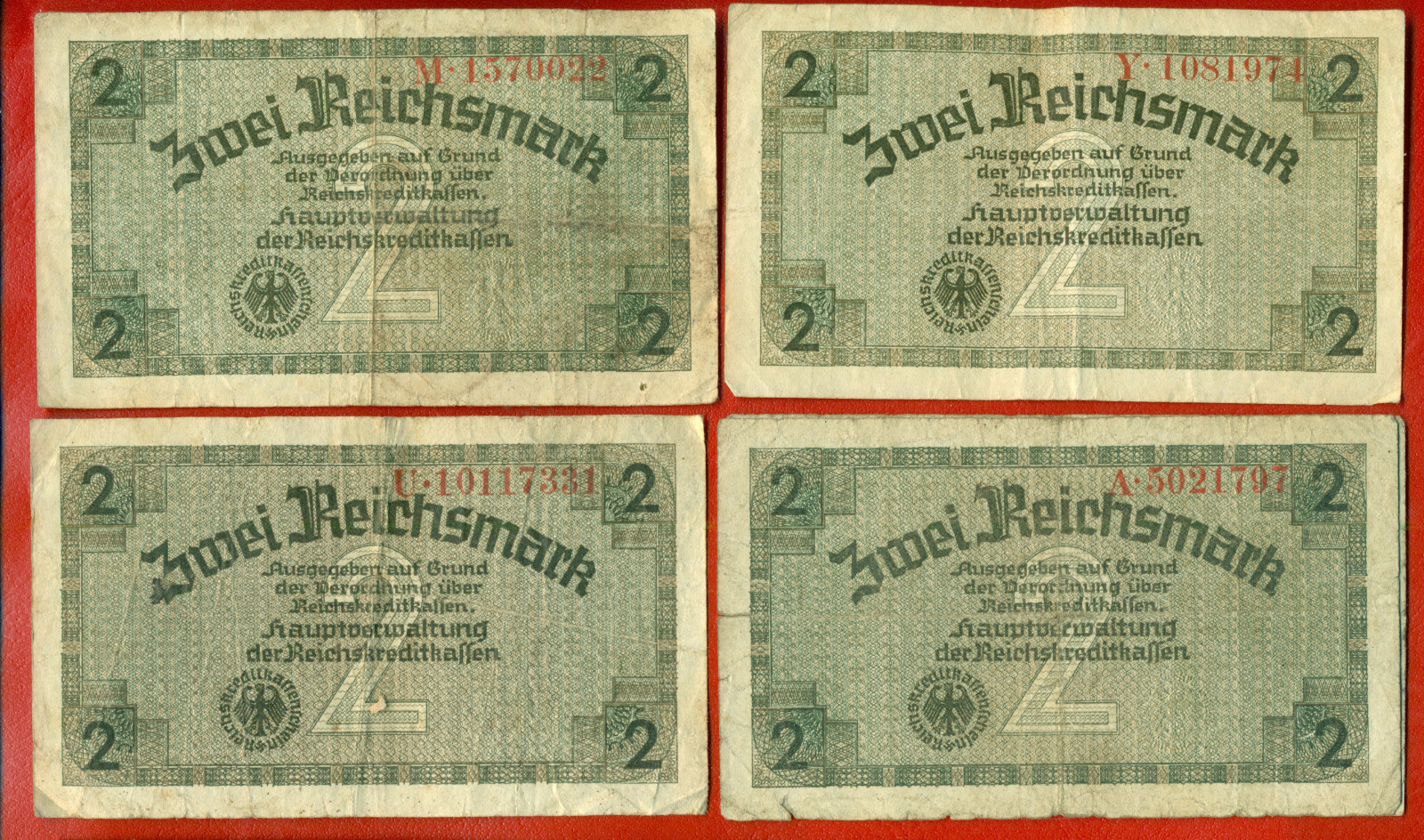 GERMANY LATVIA OCCUPIED TERRITORIES LOT OF 4 2 RM 1940-45 583