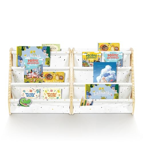 Kids Bookshelf, 4-Tier Toddler Bookshelf, Montessori Book shelf for Baby White