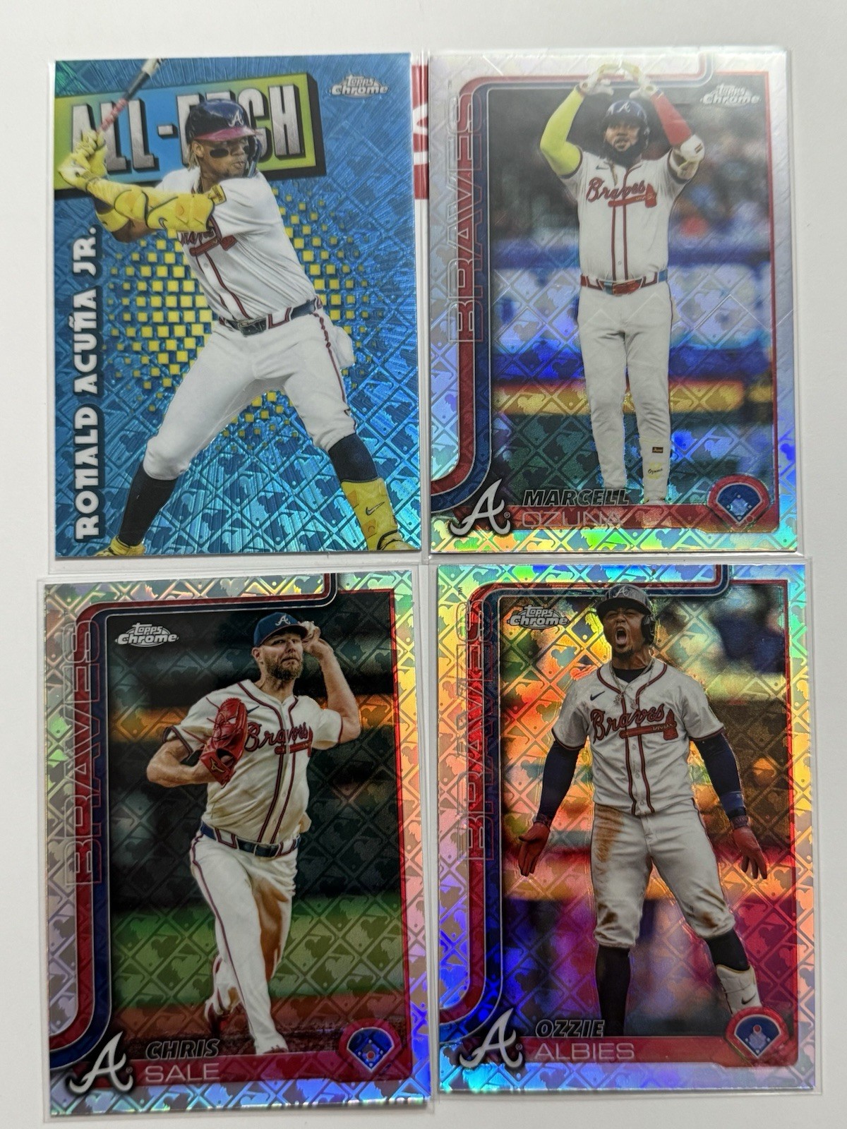 2025 Topps Chrome - Atlanta Braves Baseball Card Lot of 4  Acuna, Albies,