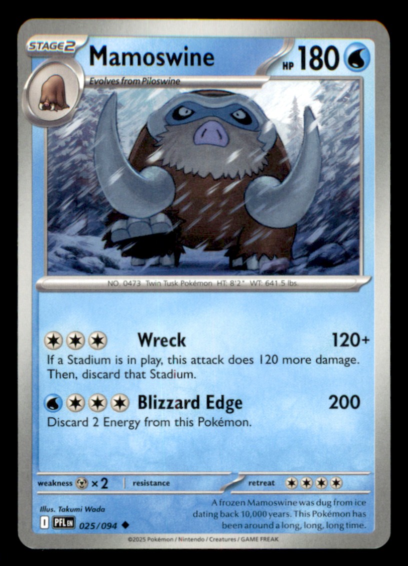 Mamoswine Uncommon ME02: Phantasmal Flames 025/094 NM Normal Pokemon