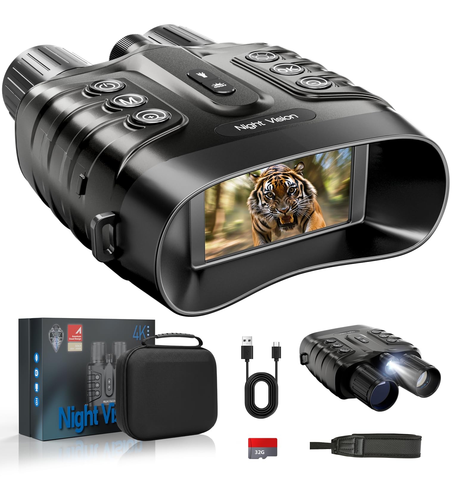 Night Vision Binoculars, 4K Full-Color Night Vision Goggles 10000mAh, 48MP 8X...