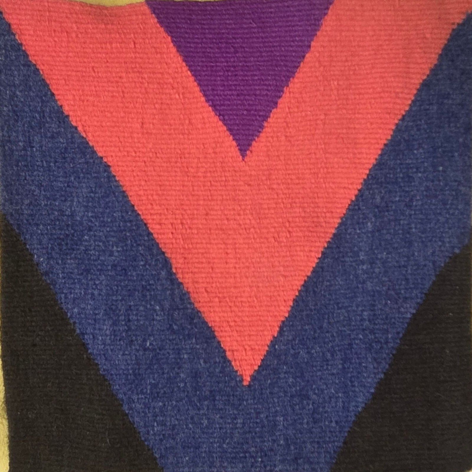 Pink Blue Chevron Stripes Weaving Textile Wall Art Hanging Decor Handwoven