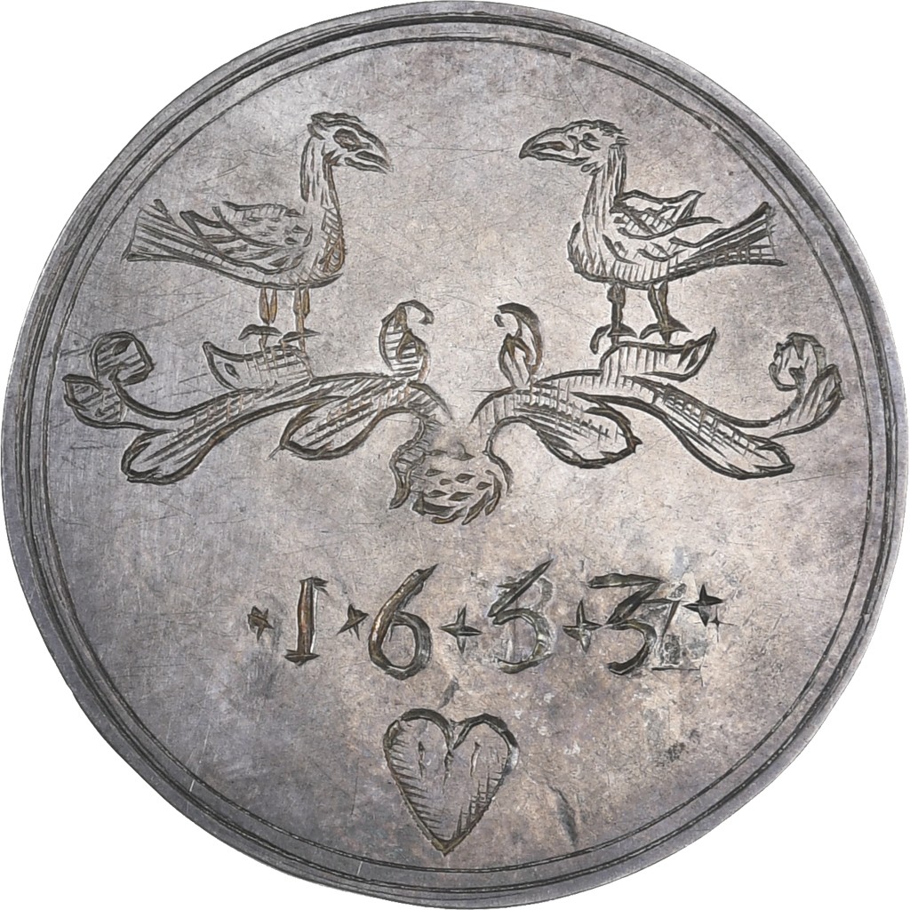 [#346378] France, Denier à épouser, 1653, Collection Térisse, AU, Sil, ver