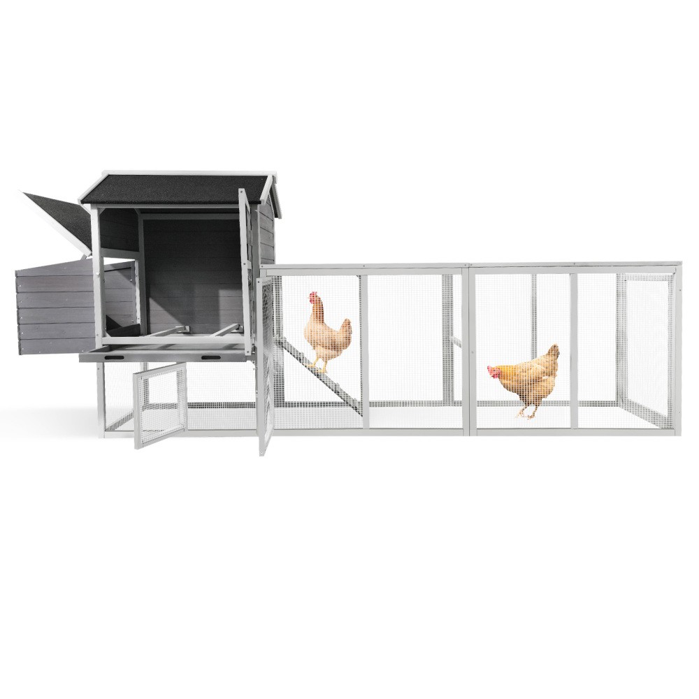 Large Backyard Chicken Coop - Wooden w/ Run - Nesting Box - Weatherproof