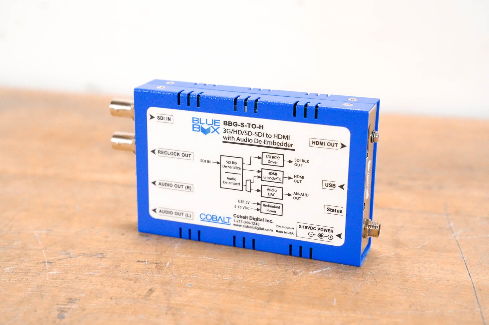 Cobalt BBG-S-TO-H 3G/HD/SD-SDI to HDMI w/ Audio De-Embedder (NO PSU) CG01V9Y