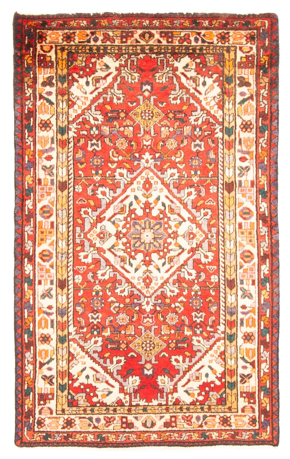 Traditional Vintage Hand-Knotted Area Rug 3'6" x 5'8" Oriental Wool Carpet