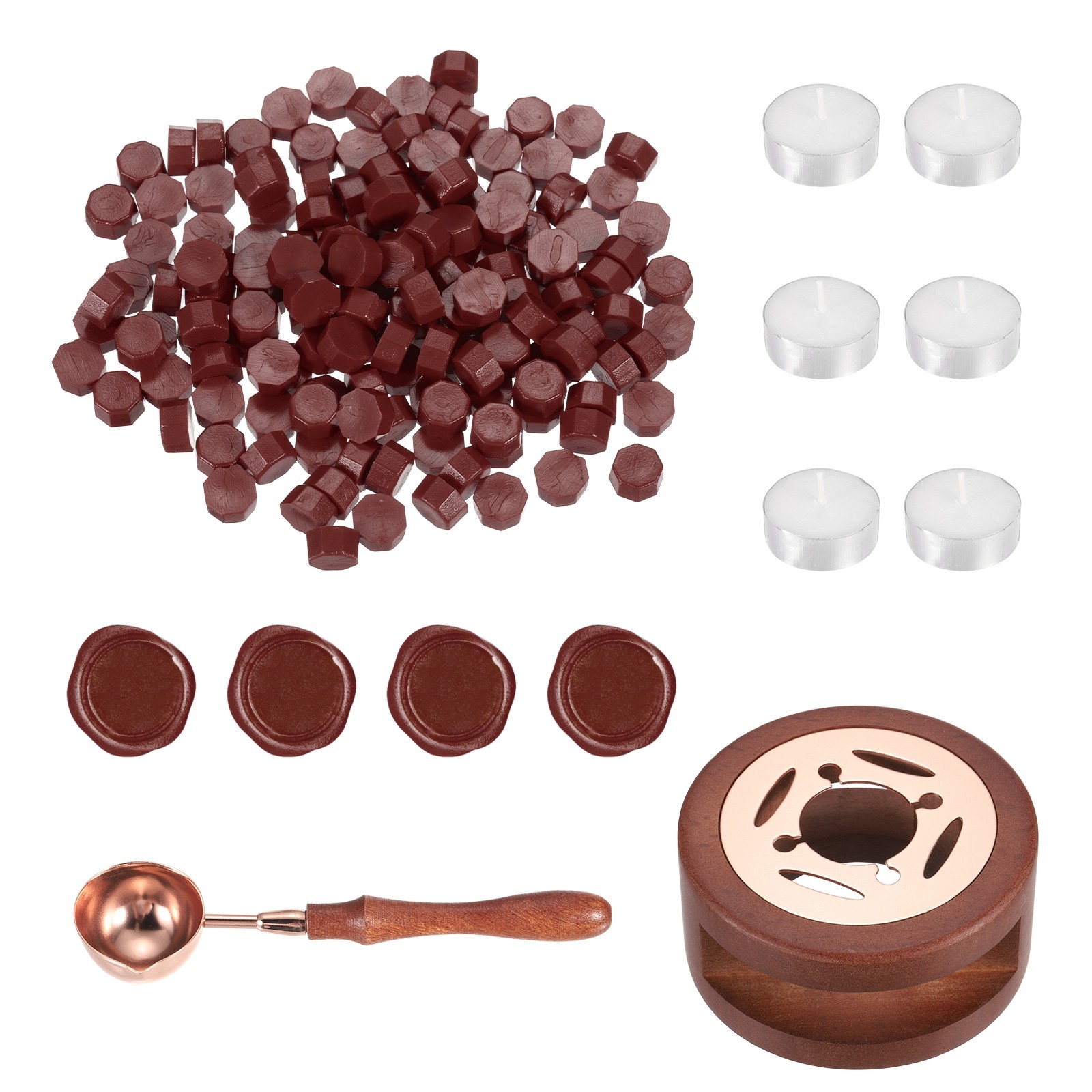 Wax Seal Kit, 150 Wax Beads, Candles, Brown Red