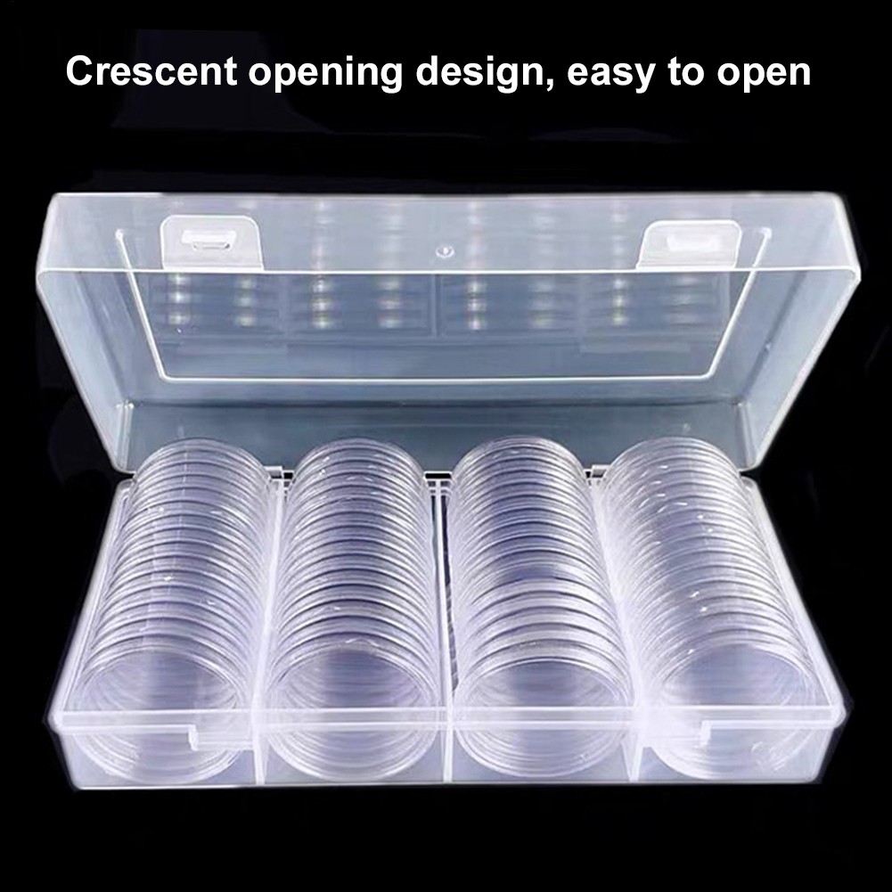 NEW 60PCS-40 Mm Silver Eagles Coin Capsules Coin Case Holder Storage Container