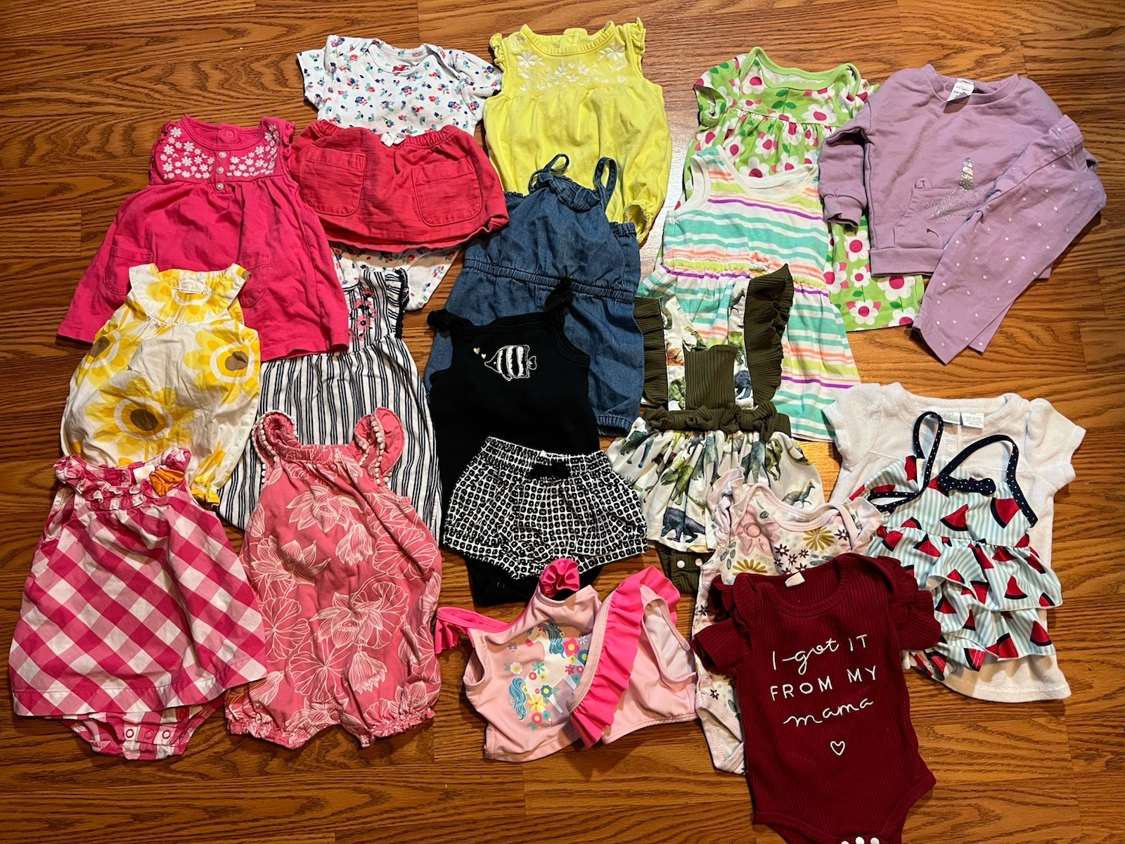 Baby Girl's Clothing Lot 3-6 months Spring Summer Basics Rompers, Outfit, Swim