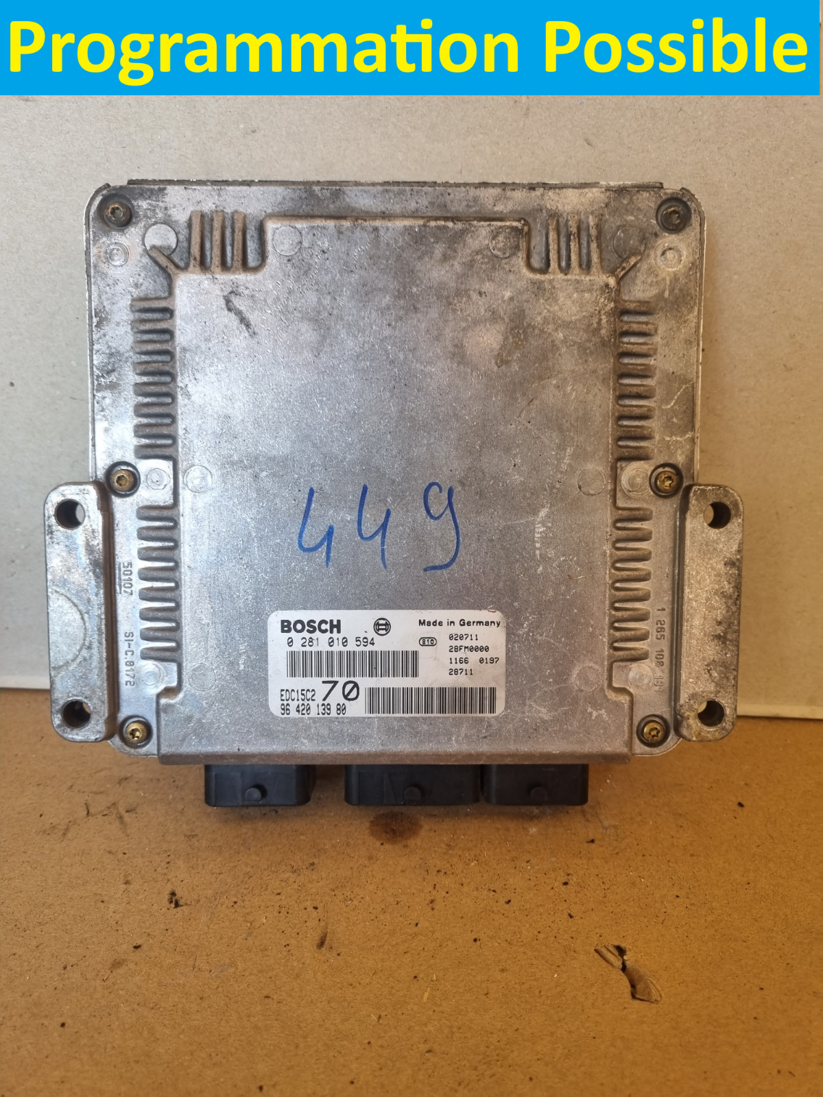 C449 BOSCH EDC15C2 0281010594 9642013980 Peugeot 206