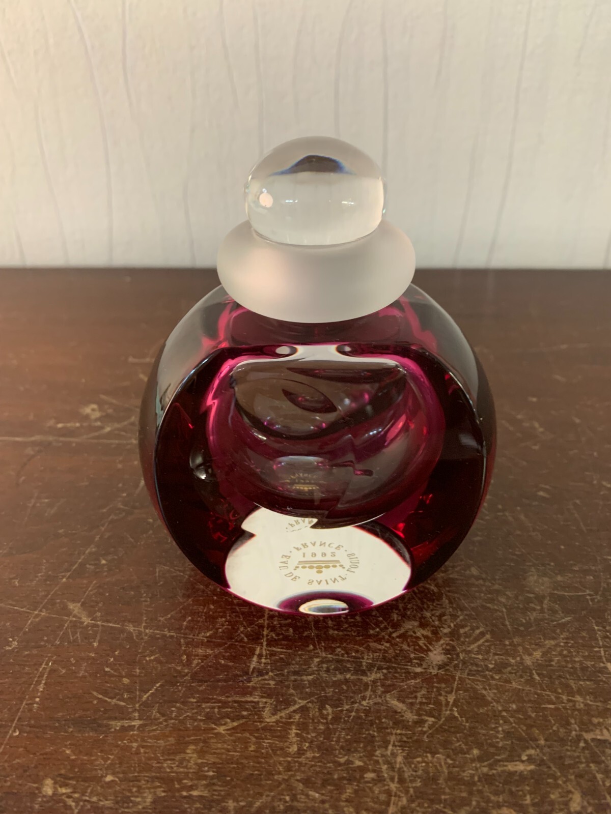 Purple Perfume Bottle Serge Mansau In Crystal From Saint Louis