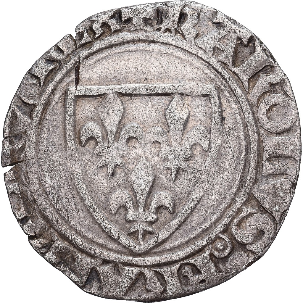 [#138659] France, Charles VI, Blanc Guénar, 1389-1422, Cremieu, Silver, EF