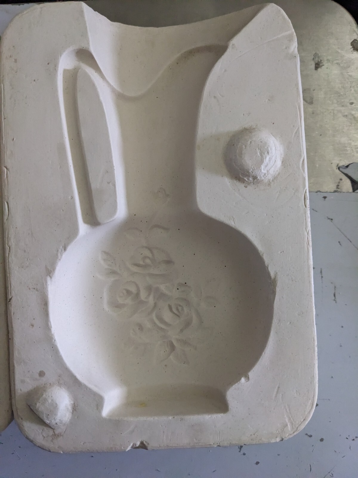 Floral Flowers Bud Vase Pitcher   Vintage Slip Casting Ceramic Mold