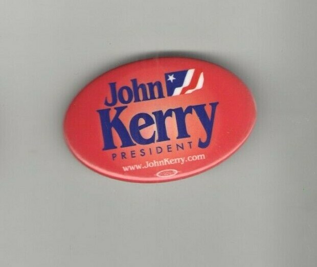 John KERRY 2004 pin OVAL Logo Campaign pinback button