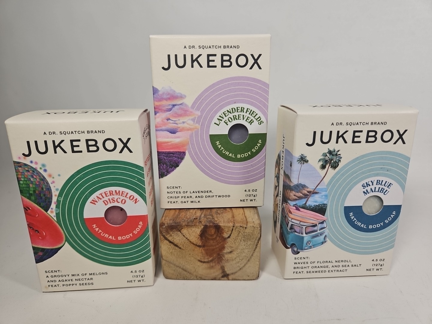 Set of 3 Dr. Squatch Jukebox Cold Pressed Soap - 4.5 Ounce Bars ~ Brand New!