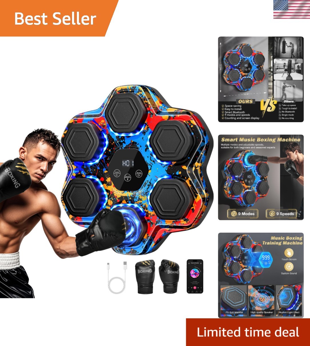 Interactive Music Punching Machine - Real-Time Tracking & 9 Adjustable Speeds