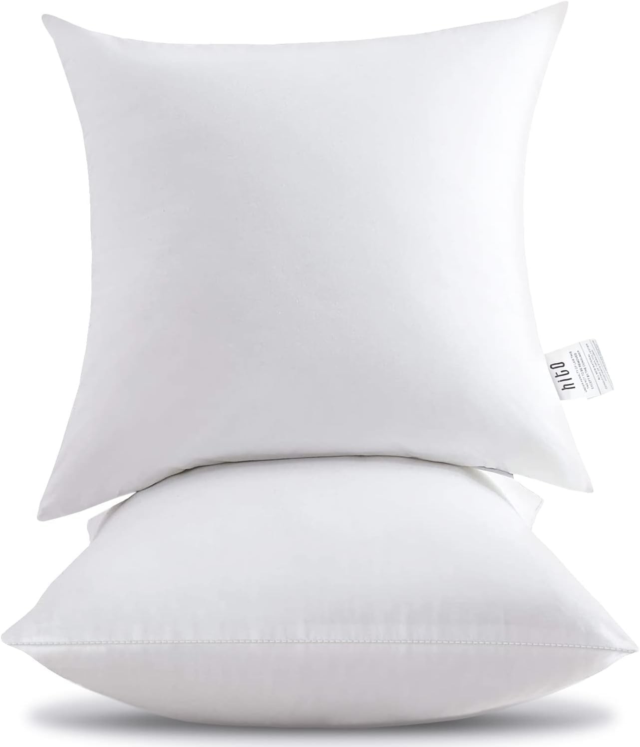 HITO 18x18 Pillow Inserts (Set of 2) - Down Inch (Pack 2), White 