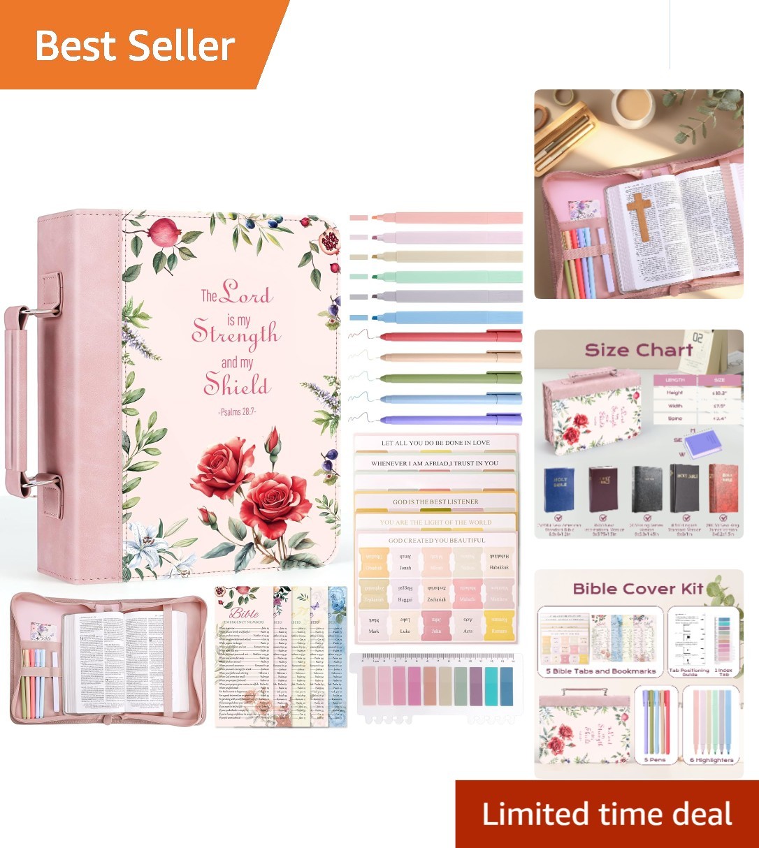 XKDOUS Bible Cover Case for Women, Leather Bible Bags with Study