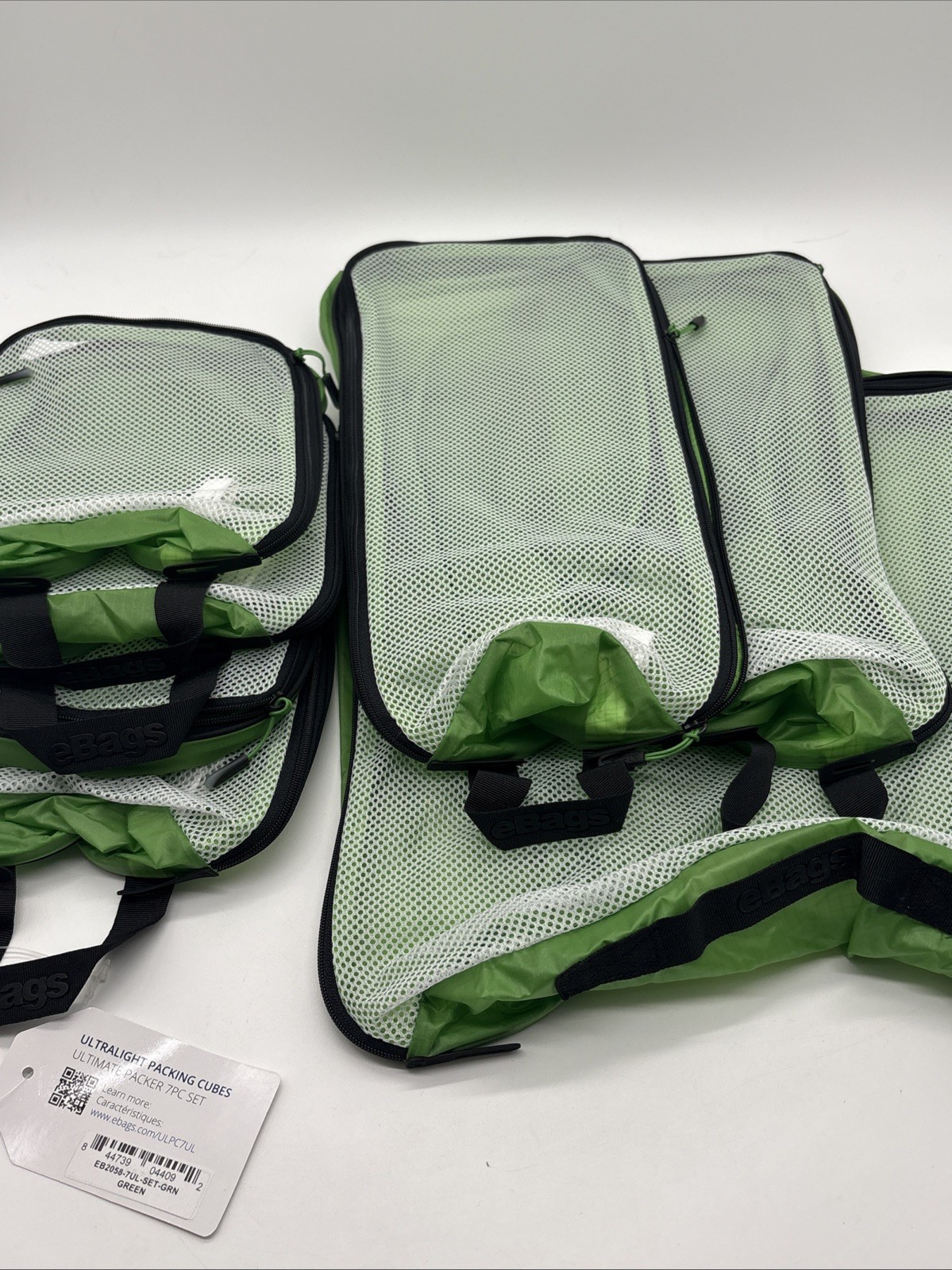eBags Ultimate Packer Cubes 7 Piece Set Traveling Cubes -Green