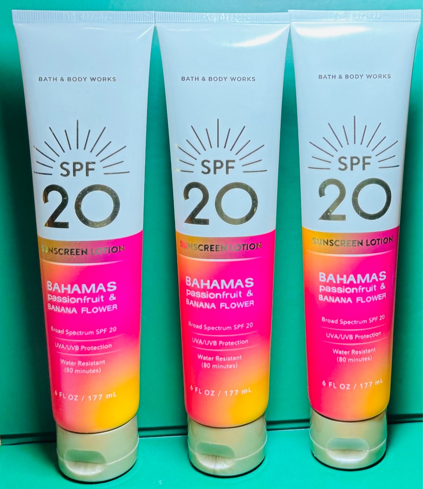 NEW Bath & Body Works ~ BAHAMAS ~ 3X ~ SPF 20 SUNSCREEEN LOTION