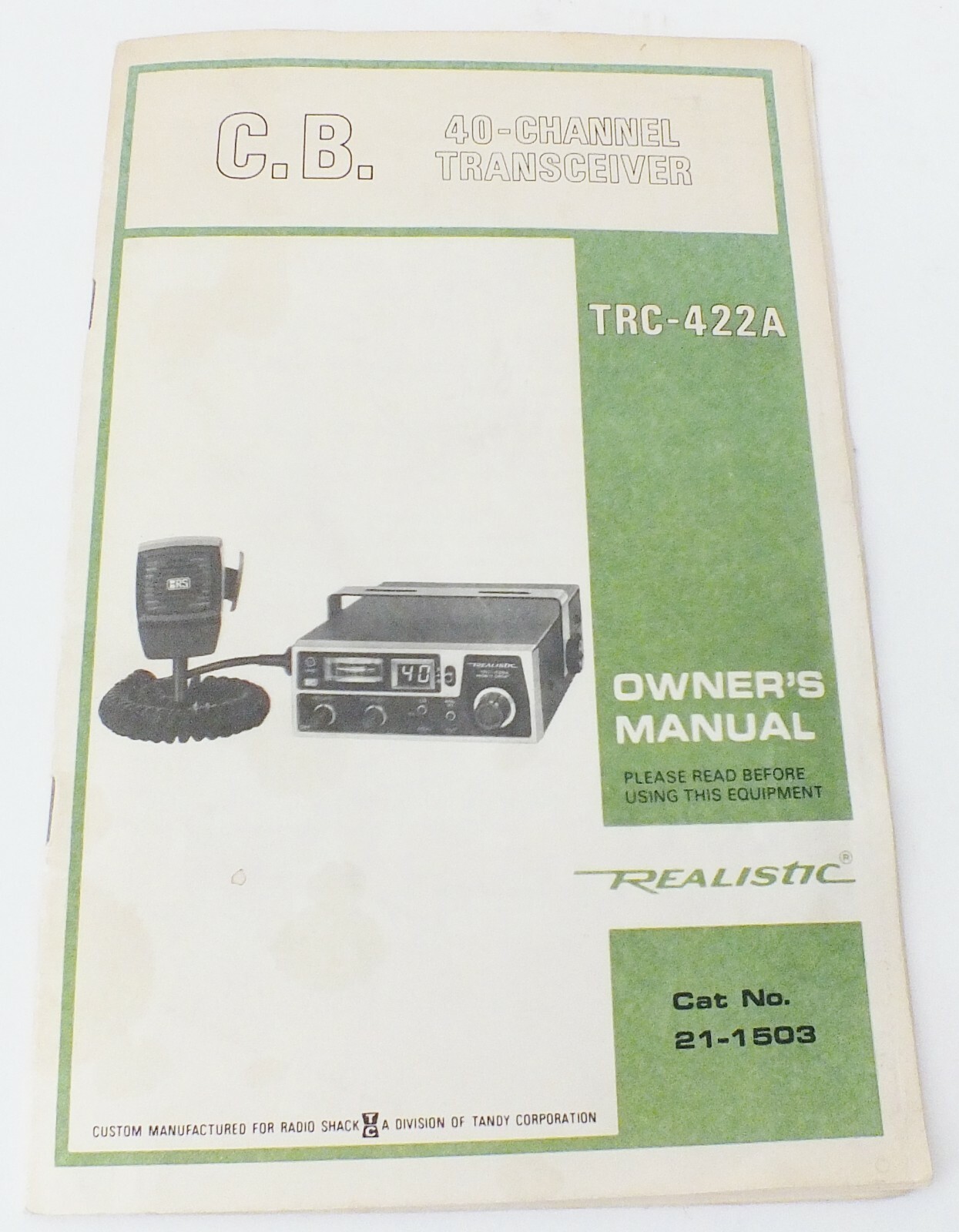 Vintage REALISTIC CB RADIO OWNERS MANUAL, TRC-422A. Original Manual..+ extras