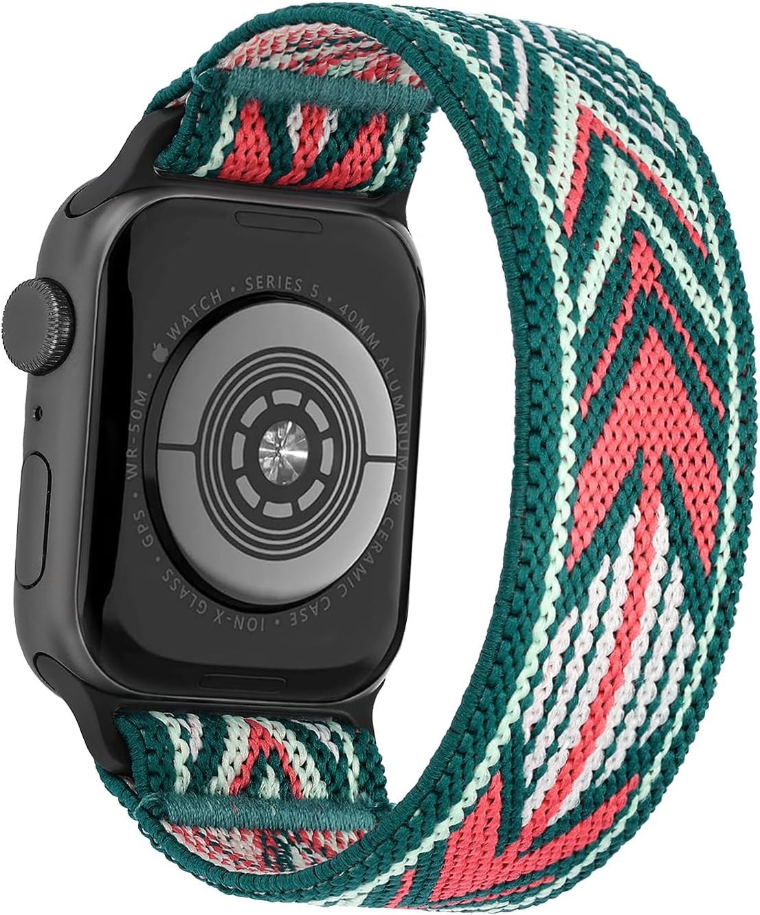 Elastic Nylon Strap Compatible with Apple Watch Series 7 38mm 40mm 41mm