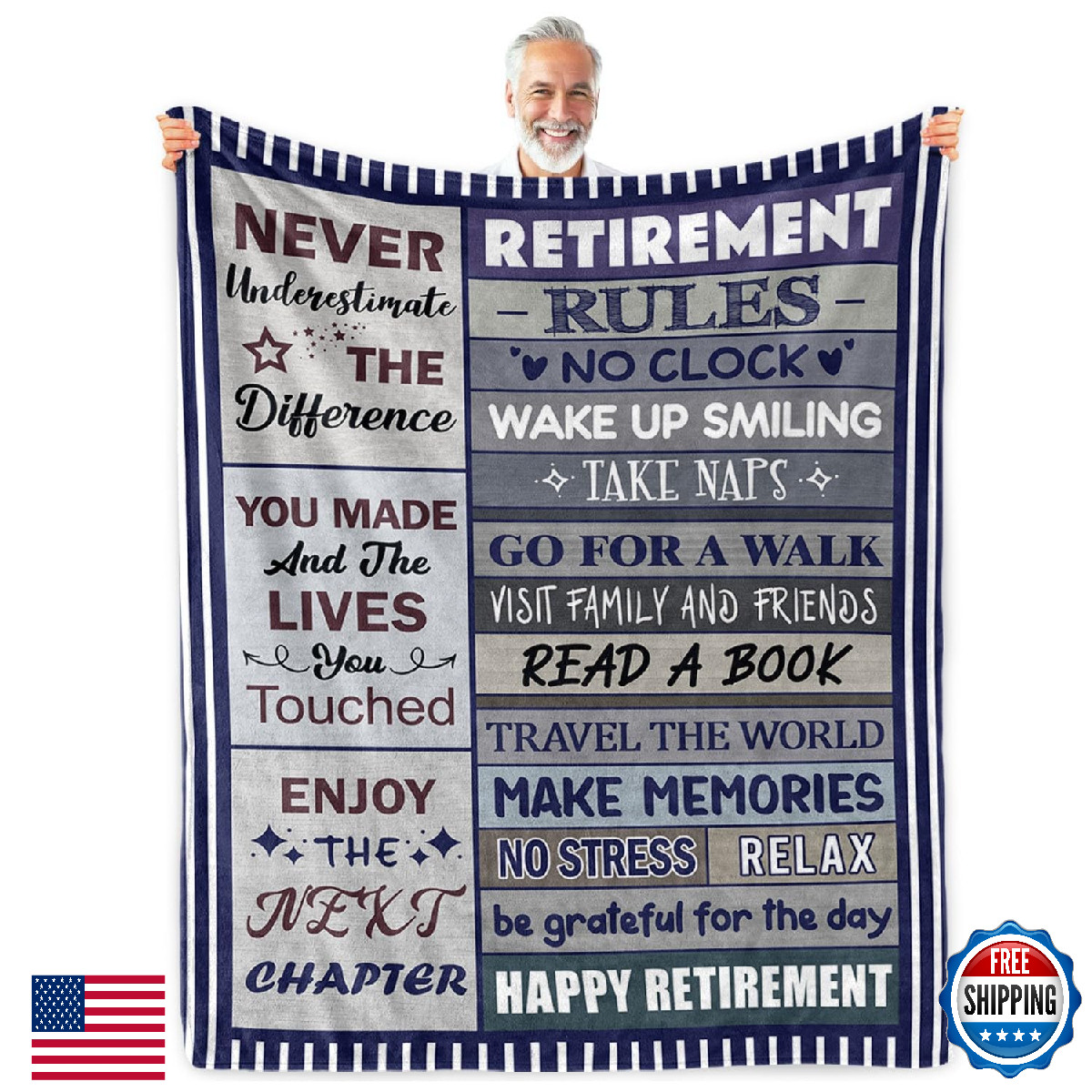 Retirement Gifts for Men 2026 - Retirement Blanket for Men - Funny Retirement Gi